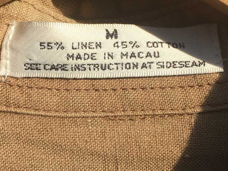 Used Linen Hemp anchor blueL/S B.D.Shirts ���l���A�w���v�f�ނ̖��̃{�^���_�E���V���c