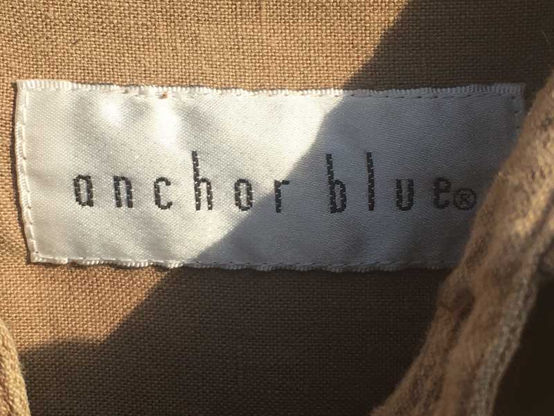Used Linen Hemp anchor blueL/S B.D.Shirts ���l���A�w���v�f�ނ̖��̃{�^���_�E���V���c
