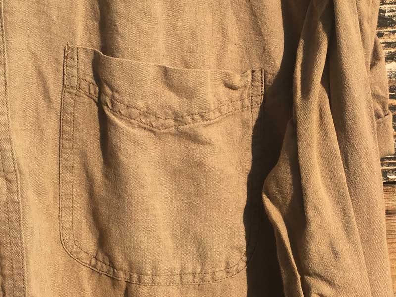 Used Linen Hemp anchor blueL/S B.D.Shirts ���l���A�w���v�f�ނ̖��̃{�^���_�E���V���c