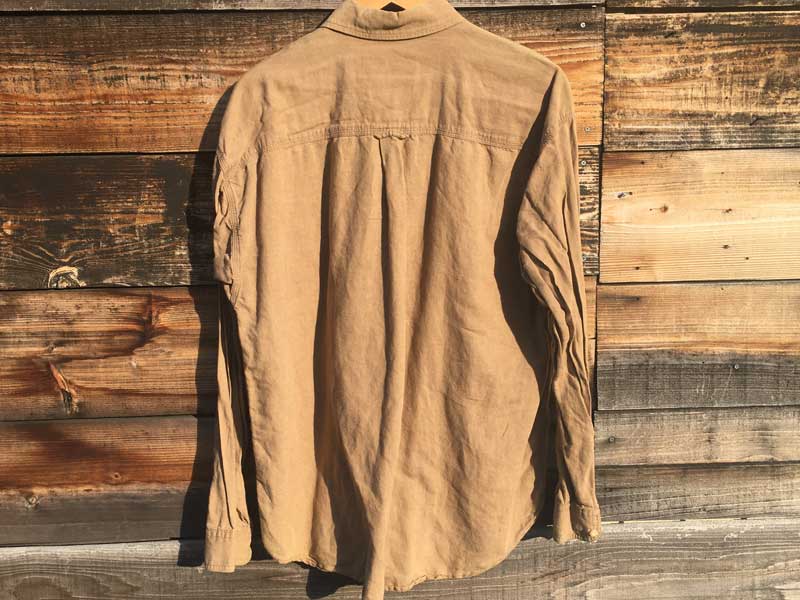 Used Linen Hemp anchor blueL/S B.D.Shirts ���l���A�w���v�f�ނ̖��̃{�^���_�E���V���c