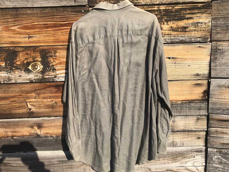 Used Linen Hemp claiborne L/S .Shirts ���l���@�w���v�f�ނ� �w�����{�[���̃O���[�̒����V���c