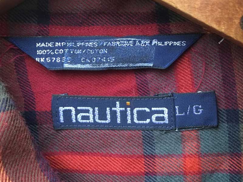 Used NAUTICA Button Down Check Shirts �AUS�Ò� �m�[�`�J �`�F�b�N���̃{�^���_�E���V���c