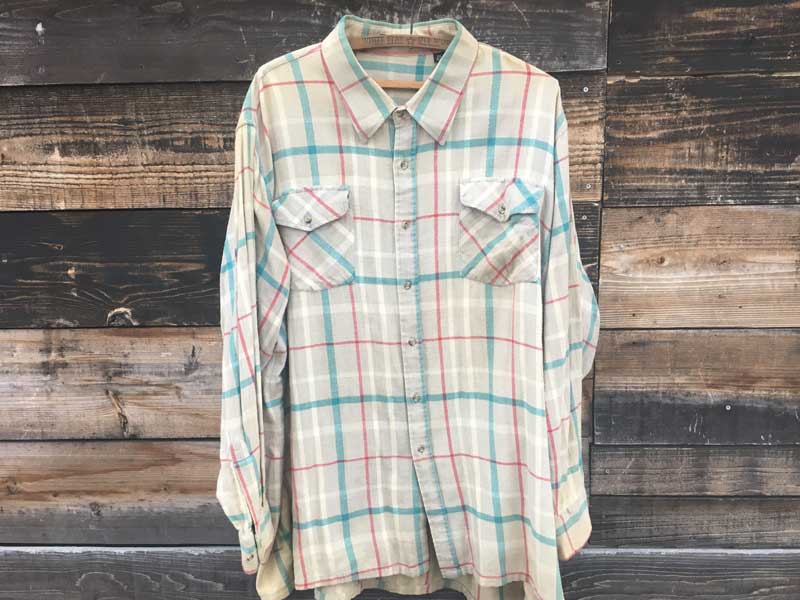 Used check Nel Shirts �AUS�Ò� �`�F�b�N���̃l���V���c�@Gray X Red X Green 