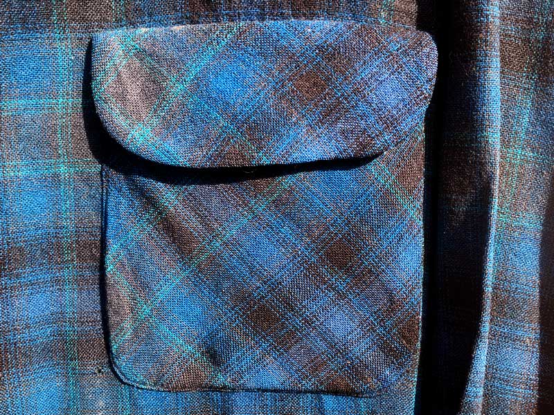 Vintage、Used Pendleton Blue Gradation check Wool Shirts、US古着60年代 ペンドルトン ウールシャツ