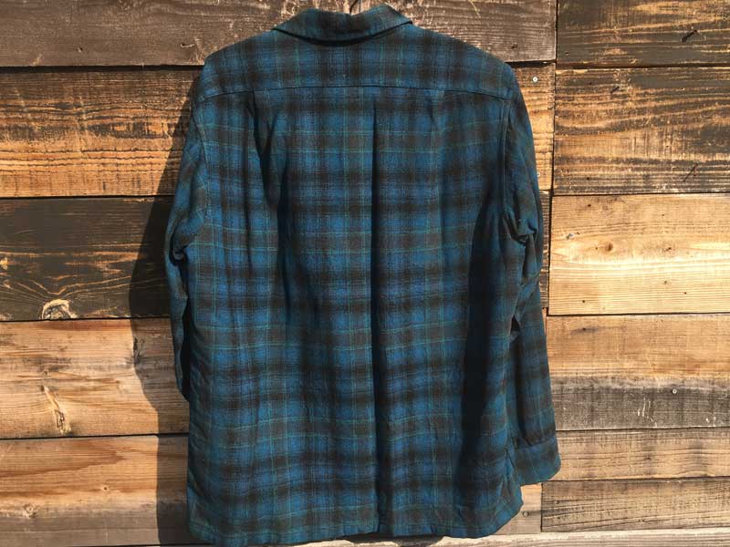 Vintage、Used Pendleton Blue Gradation check Wool Shirts、US古着60年代 ペンドルトン ウールシャツ