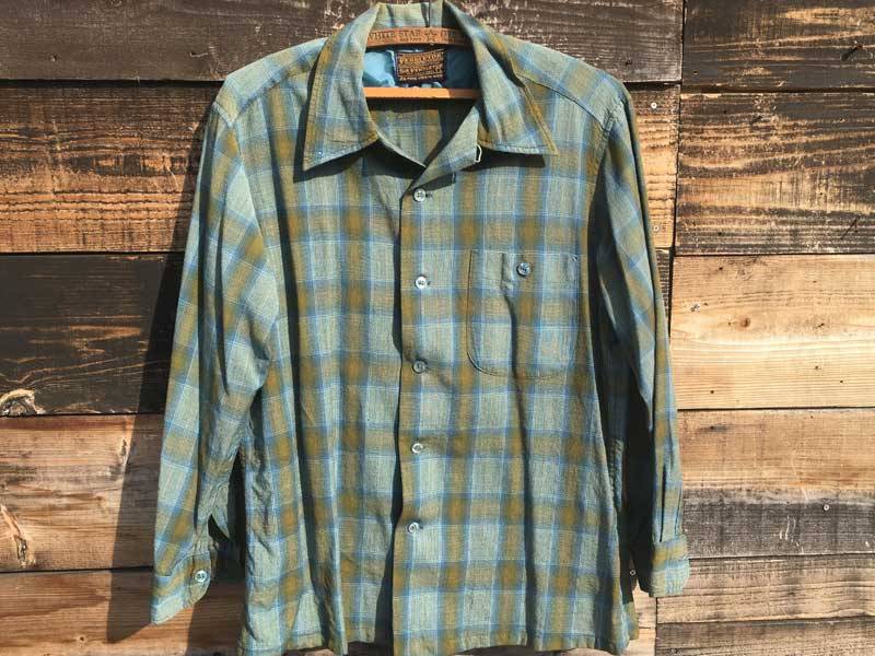 Vintage、Used Pendleton Light Green check Wool Shirts、US古着60年代 ペンドルトン ウールシャツ