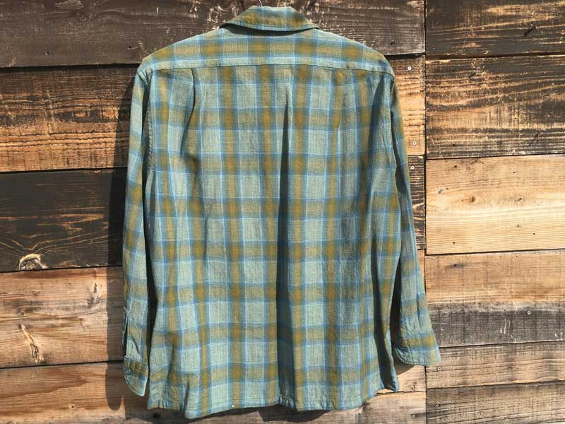 Vintage、Used Pendleton Light Green check Wool Shirts、US古着60年代 ペンドルトン ウールシャツ