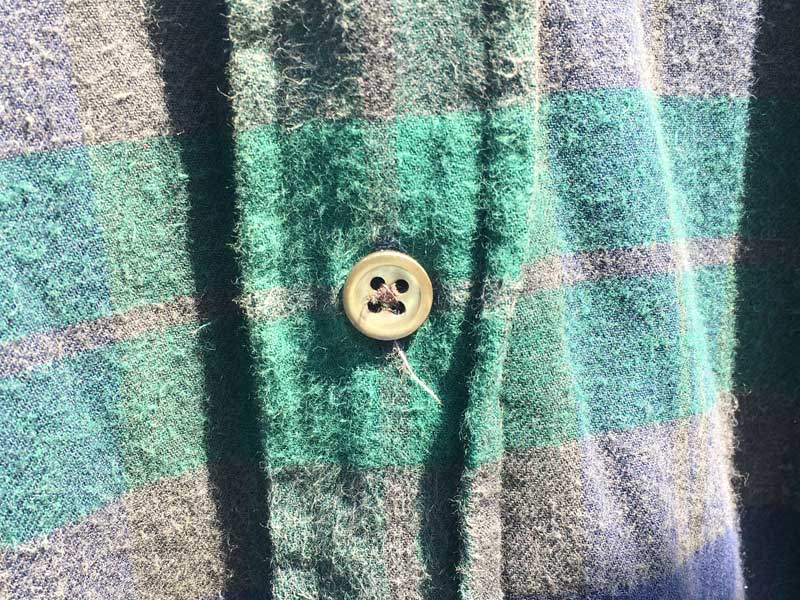 Used Polo Ralph Lauren Green check Nel Shirts �AUS�Ò� �|�� �����t���[���� �΂̃`�F�b�N�̃l���V���c