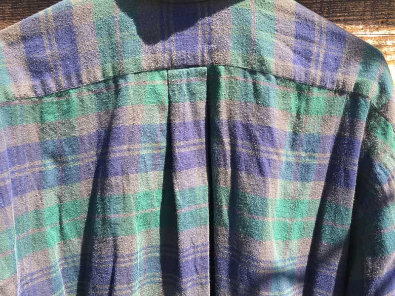Used Polo Ralph Lauren Green check Nel Shirts �AUS�Ò� �|�� �����t���[���� �΂̃`�F�b�N�̃l���V���c