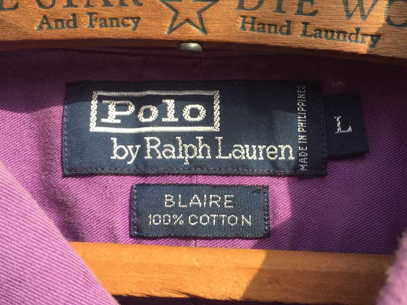 Used Polo Ralph Lauren B.D. Shirts Purple �AUS�Ò� �|�� �����t���[���� �{�^���_�E���V���c