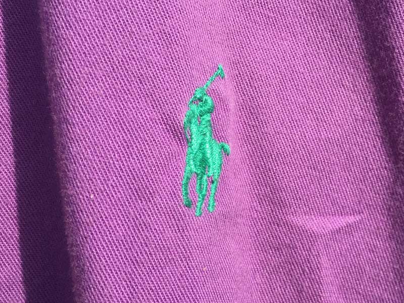 Used Polo Ralph Lauren B.D. Shirts Purple �AUS�Ò� �|�� �����t���[���� �{�^���_�E���V���c