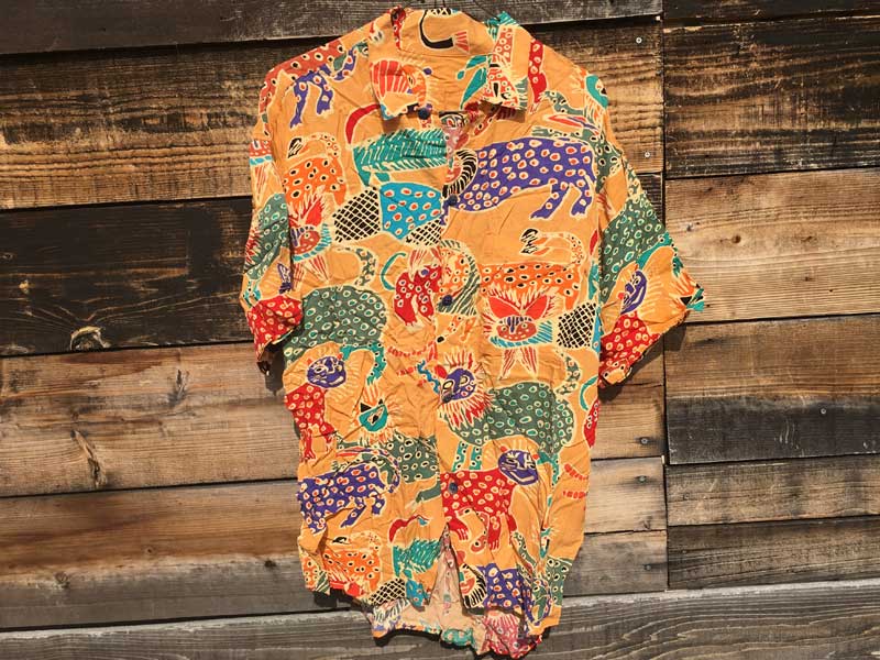 Vintage S/S African aloha shirts 抜染 アフリカ柄のアロハシャツ