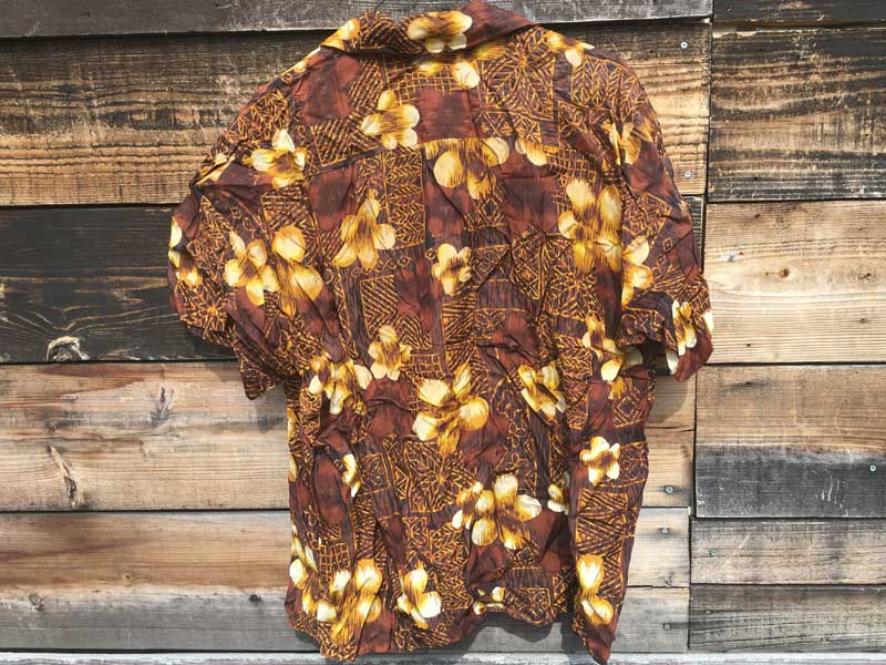 Vintage Hawaiian shirts Brown Flower 1960�N��@���[������ �ԕ��̃A���n�V���c�A�n���C�A���V���c
