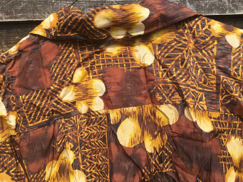 Vintage Hawaiian shirts Brown Flower 1960�N��@���[������ �ԕ��̃A���n�V���c�A�n���C�A���V���c