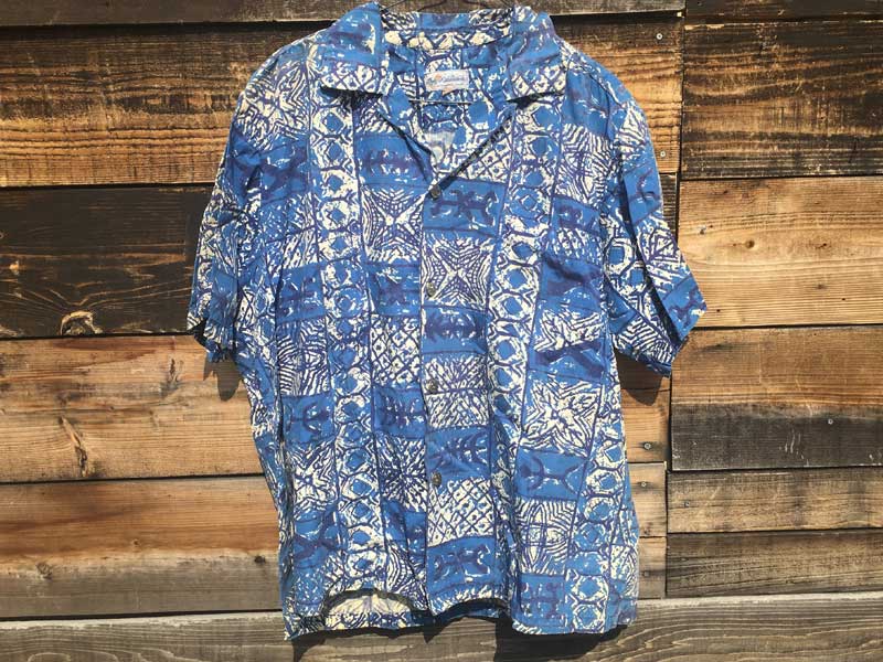 Vintage Aloha shirts Duke Kahanamoku Made in Hawaii デュークカハナモク 青いアロハシャツ