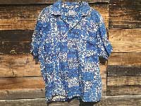 Vintage Aloha shirts Duke Kahanamoku　Made in Hawaii デュークカハナモク　青いアロハシャツ