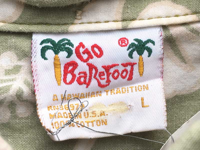 Used GO BAREFOOT Hibiscus Aloha shirts �S�[�x�A�t�b�g �����n�g���̃n�C�r�X���̃A���n�V���c