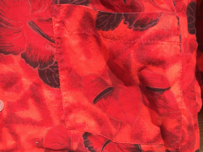 Vintage Aloha shirts Red Hibiscus Made in Hawaii �n�C�r�X�J�X���̐Ԃ��A���n�V���c