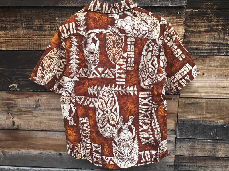 Vintage Aloha shirts Diamond Head Sports Wear Tiki/Made in Hawaii�@�e�B�L���̃A���n�V���c