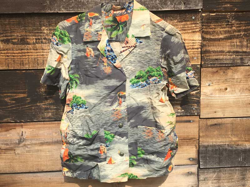 Vintage Pocket Aloha shirts/1940�N��`1950�N�� �r���e�[�W �|�P�b�g�t���n���C�A���V���c