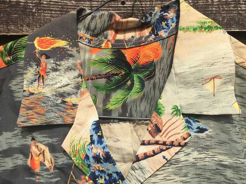 Vintage Pocket Aloha shirts/1940�N��`1950�N�� �r���e�[�W �|�P�b�g�t���n���C�A���V���c
