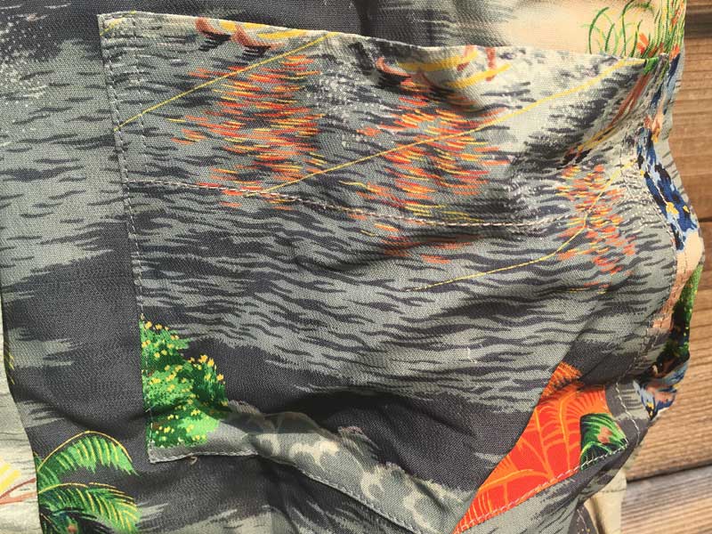 Vintage Pocket Aloha shirts/1940�N��`1950�N�� �r���e�[�W �|�P�b�g�t���n���C�A���V���c