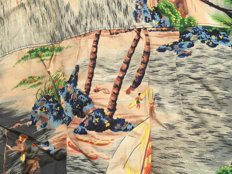 Vintage Pocket Aloha shirts/1940�N��`1950�N�� �r���e�[�W �|�P�b�g�t���n���C�A���V���c