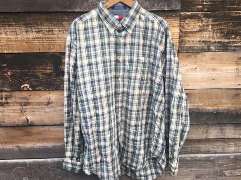 Used Tommy Hilfiger Button Down Check Shirts �AUS�Ò� �g�~�[ �q���t�B�K�[ �`�F�b�N���̃{�^���_�E���V���c