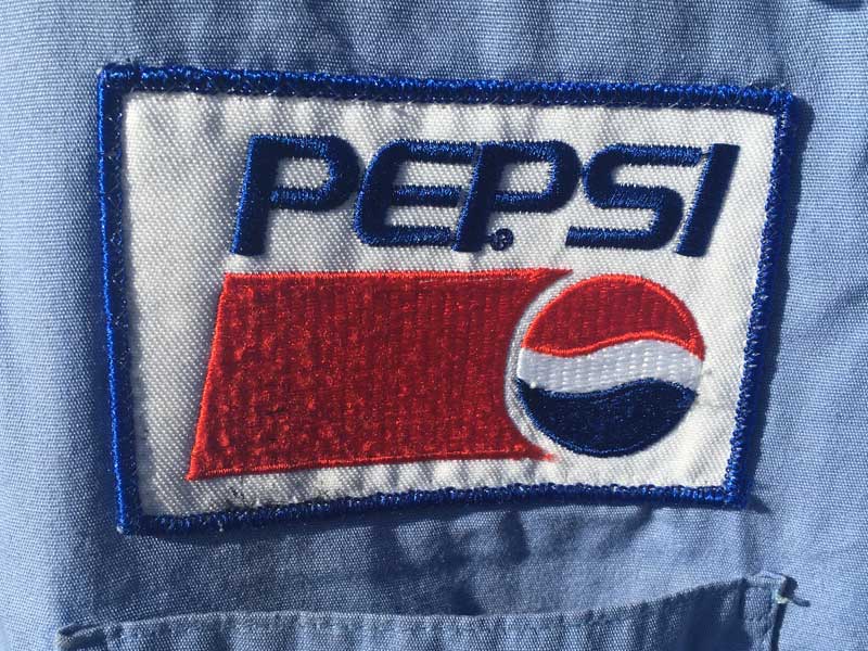 Used L/S Work shirts UNITOG PEPSI �AUS�Ò� �V���c �y�v�V�̃��b�y�����t�����������[�N�V���c