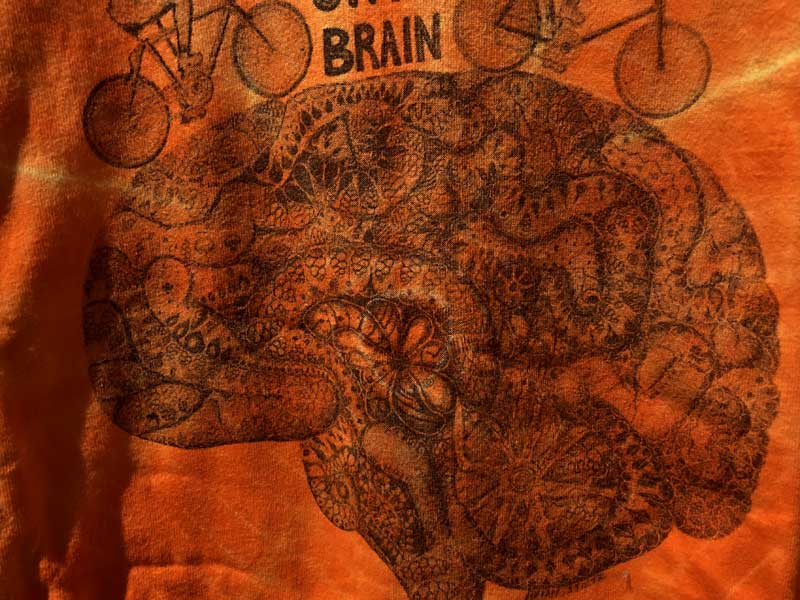 US 古着 US Used BIKES ON THE BRAIN 1995 タイダイ染 90年代 脳みその木 半袖Tシャツ XL
