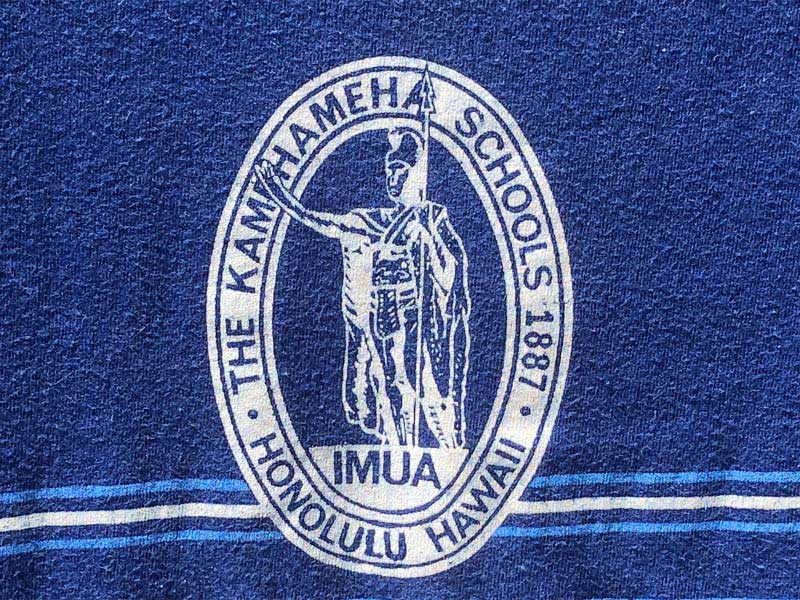 US �Ò� 80�N�� Used KAMEHAMEHA SCHOOL �J���n���n �n�C�X�N�[������T�V���c L Champion 