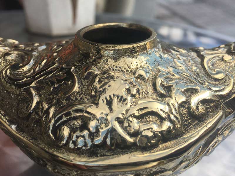 アラジンと魔法のランプ、アラジンの魔法のランプ大・小 、インドの真鍮製のオイルランプ、サラダ油等でお楽しみ下さい