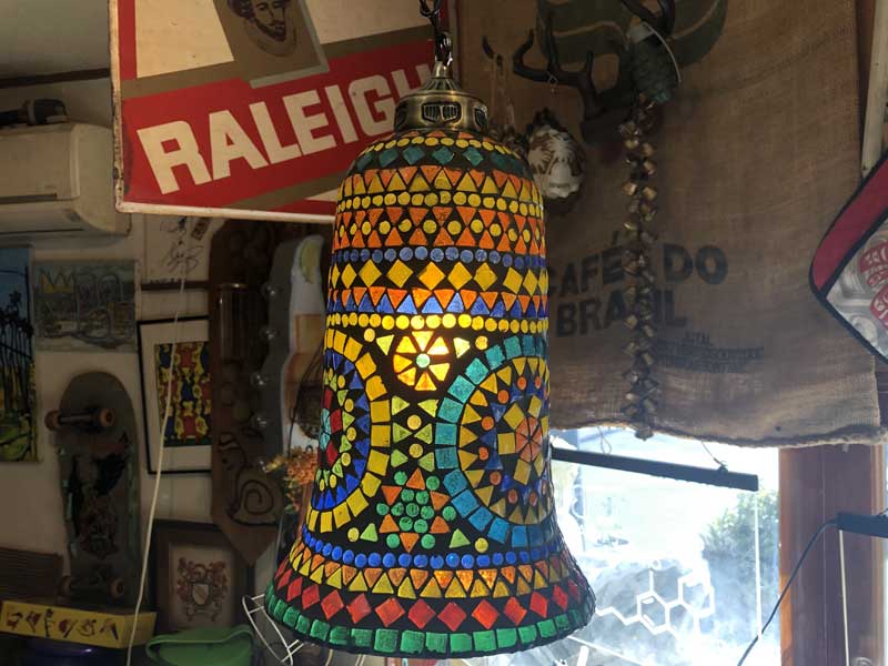 新品 Mosaic Lamp、幻想的なインドの吊り下げ式 モザイクランプ ベル型 Large 直径19cm