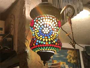 新品 Mosaic Lamp、幻想的なインドの吊り下げ式 モザイクランプ 直径12cm