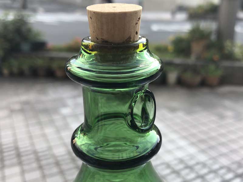 Send Up Art Glass Incense Burner/Stand Drink Rasta GreenxUmber  �A�[�g�K���X�̂������� �X�^���h