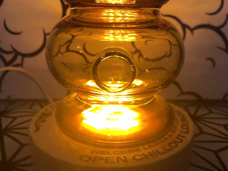 Send Up Art Glass Incense Burner/Stand Drink Rasta GreenxUmber  �A�[�g�K���X�̂������� �X�^���h