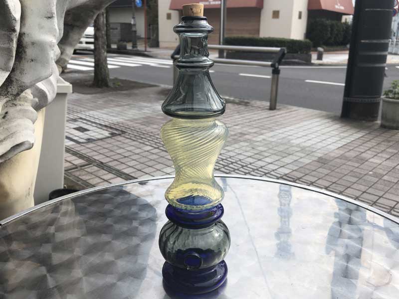 Send Up Art Glass Incense Burner/Stand Drink GreyxBlue アートガラスのお香立て スタンドタイプ