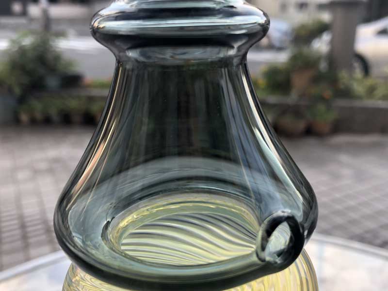Send Up Art Glass Incense Burner/Stand Drink GreyxBlue A[gKX̂ X^h^Cv