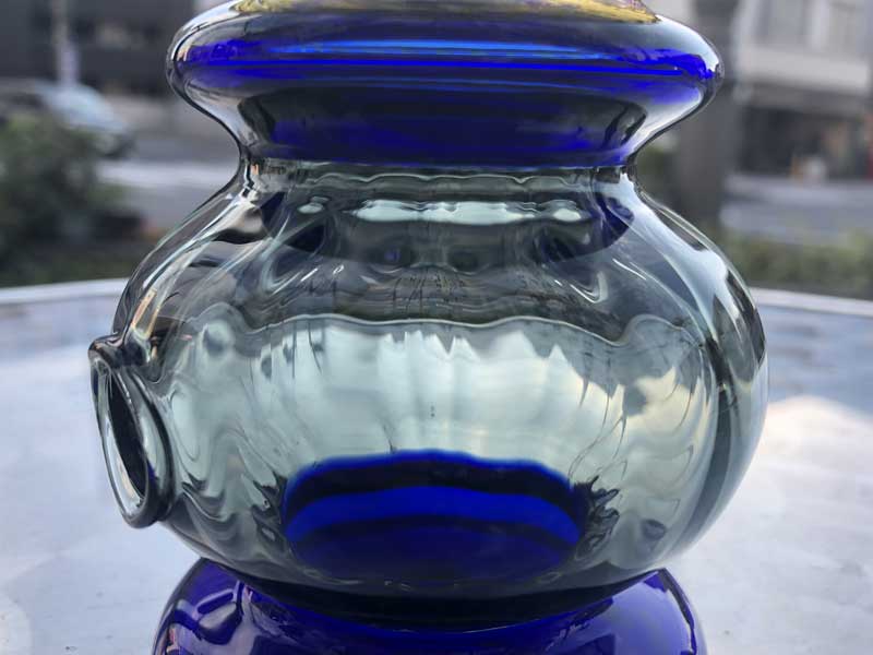 Send Up Art Glass Incense Burner/Stand Drink GreyxBlue �A�[�g�K���X�̂������� �X�^���h�^�C�v