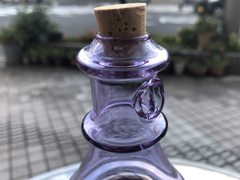 Send Up Art Glass Incense Burner/Stand Drink Purple x Blue �A�[�g�K���X�̂������� �X�^���h�^�C�v