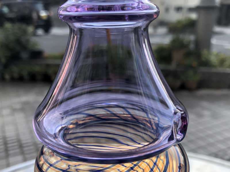 Send Up Art Glass Incense Burner/Stand Drink Purple x Blue �A�[�g�K���X�̂������� �X�^���h�^�C�v