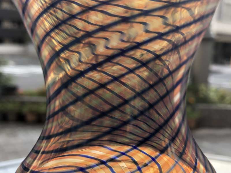 Send Up Art Glass Incense Burner/Stand Drink Purple x Blue �A�[�g�K���X�̂������� �X�^���h�^�C�v