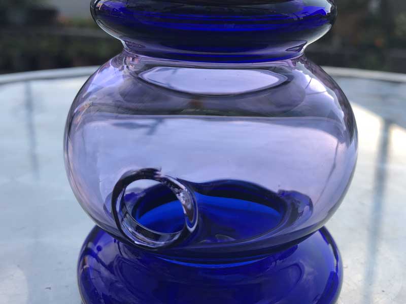 Send Up Art Glass Incense Burner/Stand Drink Purple x Blue �A�[�g�K���X�̂������� �X�^���h�^�C�v