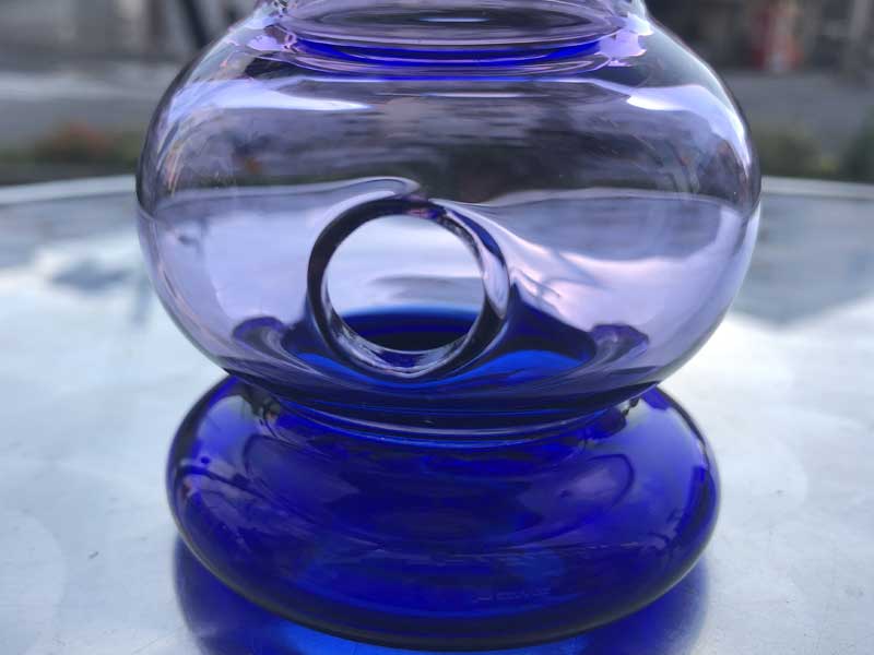Send Up Art Glass Incense Burner/Stand Drink Purple x Blue �A�[�g�K���X�̂������� �X�^���h�^�C�v