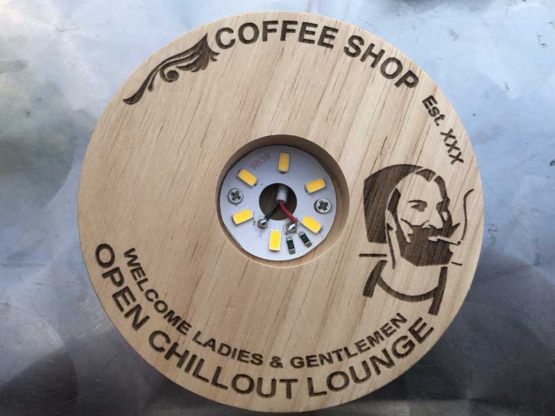 Send up USB LED Light Wood Coaster�AUSB��LED���C�g�R�[�X�^�[ 