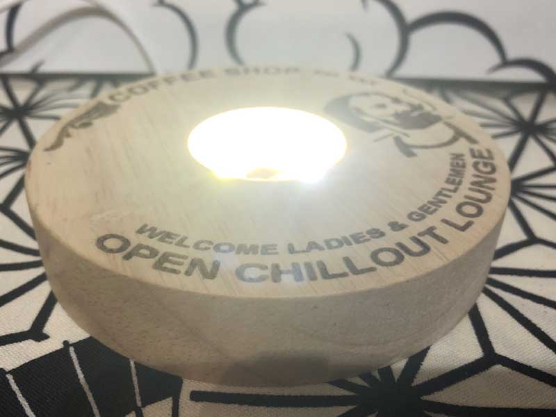 Send up USB LED Light Wood Coaster�AUSB��LED���C�g�R�[�X�^�[ 