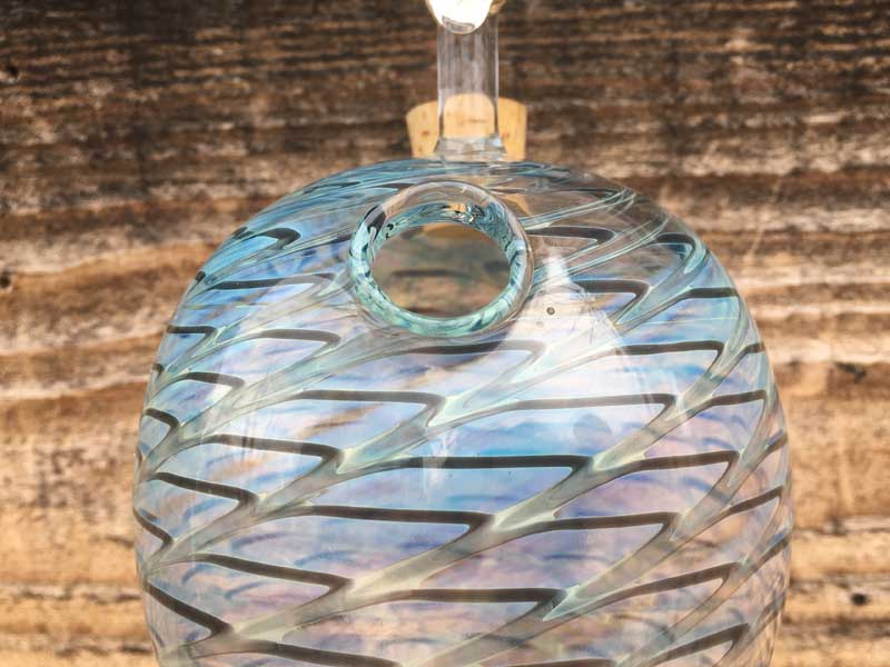 �V�i Send Up Art Glass Incense Burner/Hang Hyotan Blue �Ђ傤����^�̃A�[�g�K���X�̂�������
