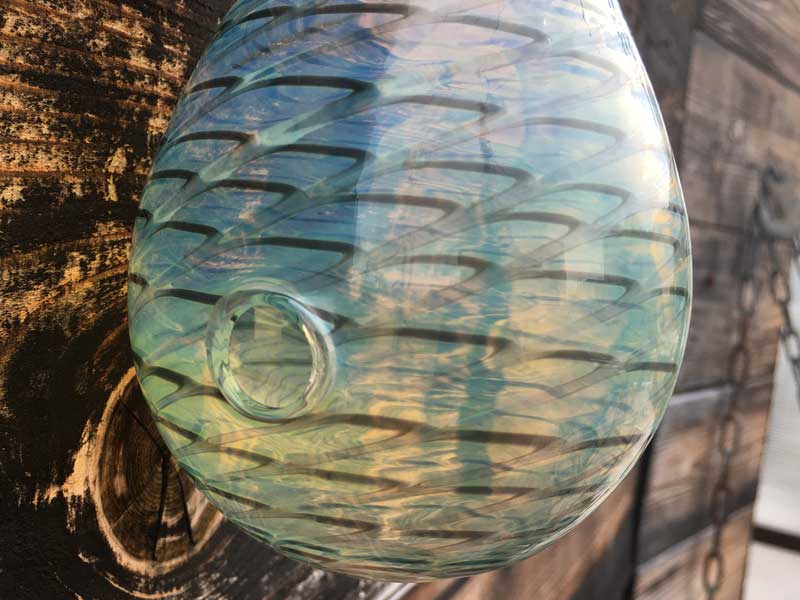 �V�i Send Up Art Glass Incense Burner/Hang Hyotan Blue �Ђ傤����^�̃A�[�g�K���X�̂�������