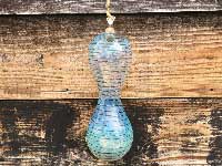 新品 Send Up Art Glass Incense Burner/Hang Hyotan Blue ひょうたん型のアートガラスのお香立て