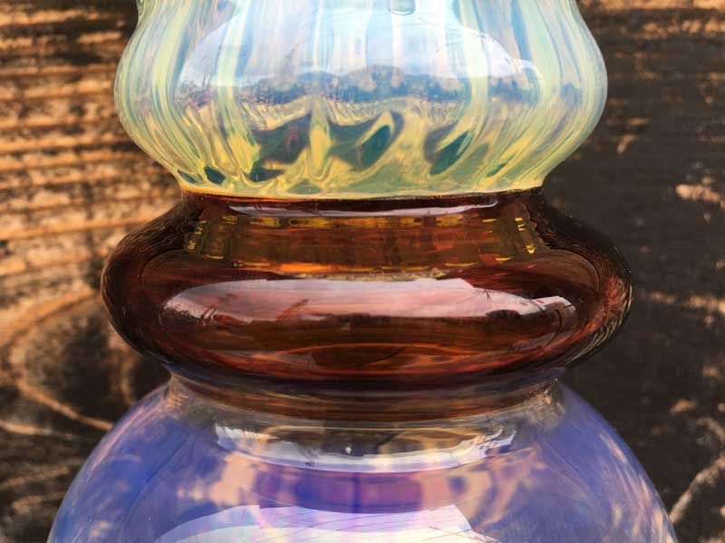 新品 Send Up Art Glass Incense Burner/Hang Pendulum Amber アートガラスのお香立て